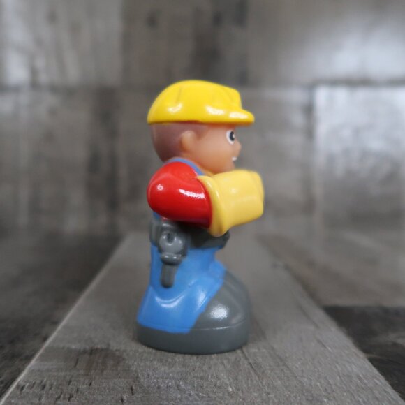 Construction Worker Man Little Tikes Toy 3-1/4" Tall Yellow Hat - Picture 2 of 5